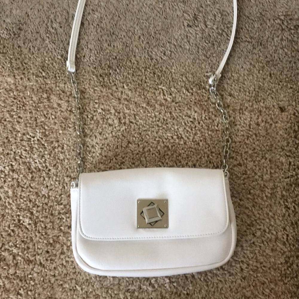 A white dressy purse